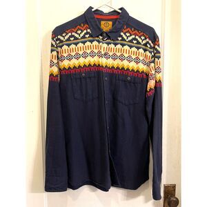 Stapleford Workwear South Western Aztec Button Up Shirt Top  Mens Size Medium
